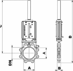 Pièces agricoles - Hydraulique - Vanne à guillotine hydraulique 4" LOCKER BiDi Battioni Pagani