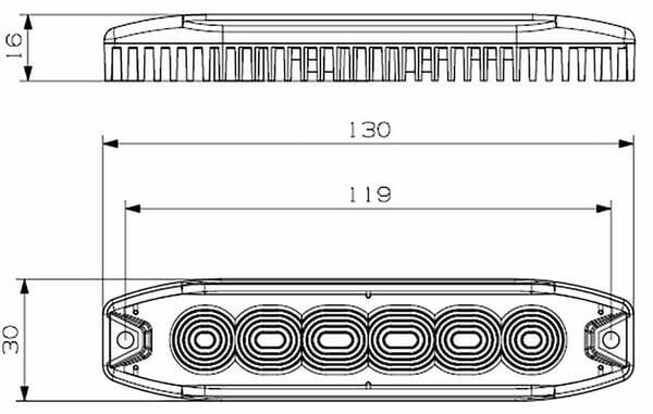 Pièces agricoles - Eclairage - Clignotant, orange, 6 LED TA2