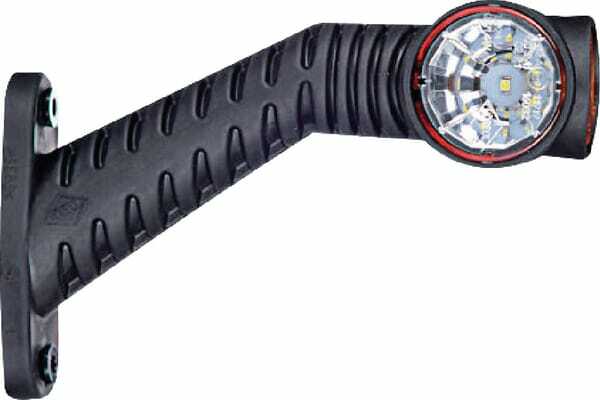 Pièces agricoles - Eclairage - Feu de gabarit gauche LED, 0,7/1,4W, 12/24V, blanc/orange/rouge, 125x55x175mm, 3 LED, Kramp