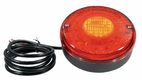 Feu arrière LED, rond, 12/24V, rouge/ambre, à boulonner, Ø 140mm