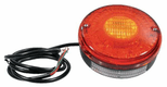 Feu arrière LED, rond, 12/24V, rouge/ambre, à boulonner, Ø 140mm