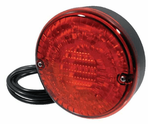 Pièces agricoles - Eclairage - Feu antibrouillard LED, rond, 12/24V, rouge, à boulonner, Ø 140mm