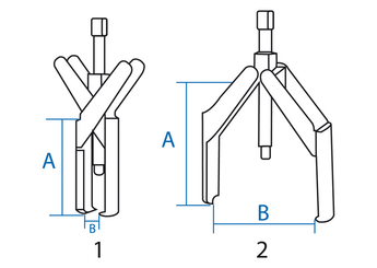 Outils - Outils divers - Extracteur 2 griffes larges 55-95 Profondeur 90mm