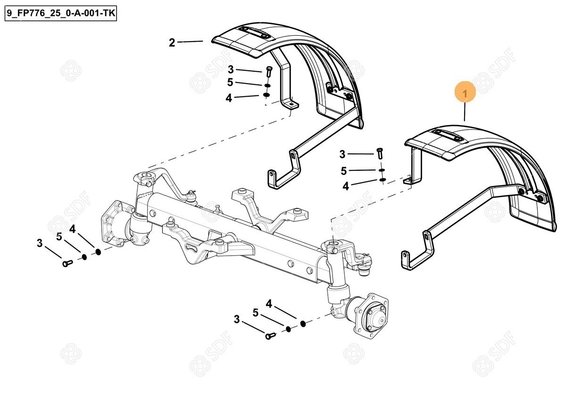 Pièces agricoles - Cabine et structure - 2WD LH FR. FENDER Deutz-Fahr origine