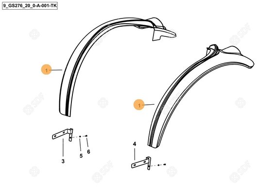 Pièces agricoles - Cabine et structure - FENDERS SAME YK2.2 Deutz-Fahr origine