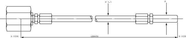 Pièces agricoles - Hydraulique - Flexible TL=1000 M16x2 x 6 mm