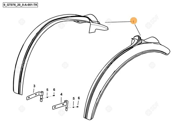 Pièces agricoles - Cabine et structure - FENDERS DEUTZ YK2.2 Deutz-Fahr origine