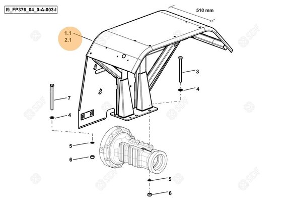 Pièces agricoles - Cabine et structure - FENDER ASSY RH-74mm Deutz-Fahr origine