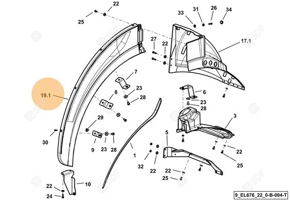 Pièces agricoles - Cabine et structure - V422 PARAF.SX Deutz-Fahr origine