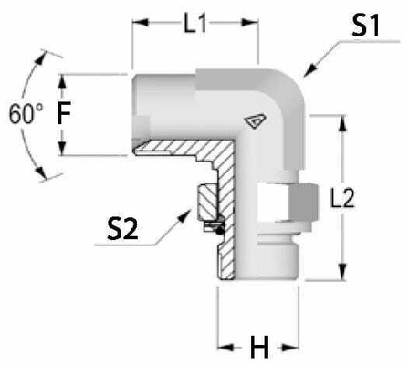 Pièces agricoles - Hydraulique - Adaptateur 90 3/8 x 1/4 BSP