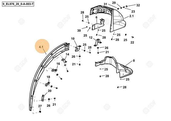 Pièces agricoles - Cabine et structure - 520 FLAT FIN.PARAF.DX Deutz-Fahr origine