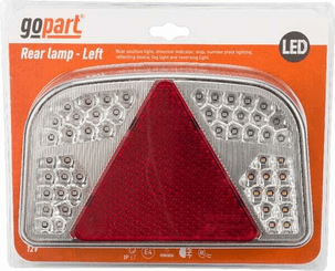 Pièces agricoles - Eclairage - Feu arrière LED rectangle gauche, rectangulaire, 12V, 244x149x48mm, Bayonet 7-broches, gopart