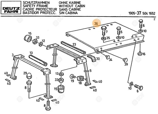 Pièces agricoles - Cabine et structure - TOIT Deutz-Fahr origine