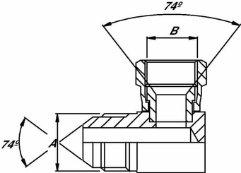 Pièces agricoles - Hydraulique - Raccord coudé FE-FI 1 1/16 UNF