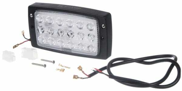 Pièces agricoles - Eclairage - Feu de travail LED rectangulaire 27W 3375lm 10-30V, blanc,182.5x48x101.5mm prise AMP, Combo, 18 LED Kramp