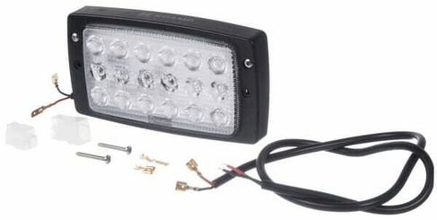 Pièces agricoles - Eclairage - Feu de travail LED rectangulaire 27W 3375lm 10-30V, blanc,182.5x48x101.5mm prise AMP, Combo, 18 LED Kramp