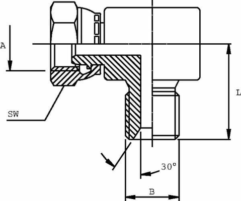 Pièces agricoles - Hydraulique - Raccord coude male/femelle tournant BSP 1