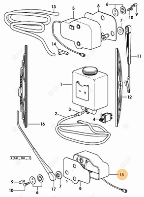 Pièces agricoles - Cabine et structure - MOTEUR ESSUIE GLACE Deutz-Fahr origine