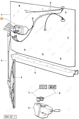 Pièces agricoles - Cabine et structure - MOTEUR ESSUIE-GLACE Deutz-Fahr origine