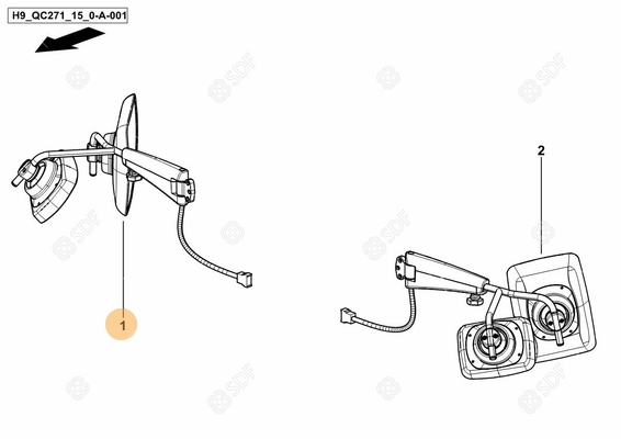 Pièces agricoles - Cabine et structure - MIROIR Deutz-Fahr origine
