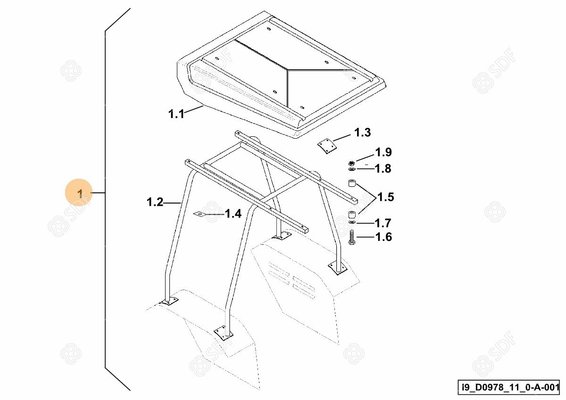 Pièces agricoles - Cabine et structure - FIBRE CANOPY W.FRAME Deutz-Fahr origine
