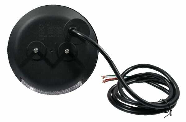 Pièces agricoles - Eclairage - Feu arrière LED, rond, 12/24V, rouge/ambre, à boulonner, Ø 140mm