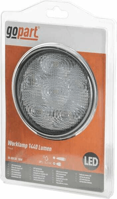 Pièces agricoles - Eclairage - Phare de travail LED rond 18W 1440lm, 10/30V, Ø 110mm faisceau large 6 LED gopart
