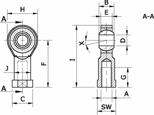 Pièces agricoles - Pièce pneumatique - Tête articulée sphérique M8