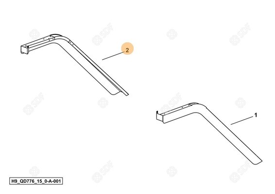 Pièces agricoles - Cabine et structure - support - dx/rh/re Deutz-Fahr origine