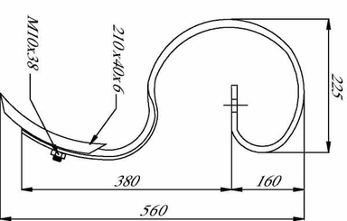 Pièces agricoles - Travail du sol - Dent à ressort 32x10x560mm avec pointe adaptable pour Väderstad
