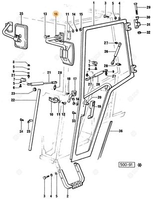 Pièces agricoles - Cabine et structure - RETROVISEUR Deutz-Fahr origine