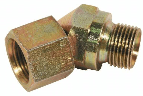 Pièces agricoles - Hydraulique - Coude 45gr femelle x mâle 1/4 BSP
