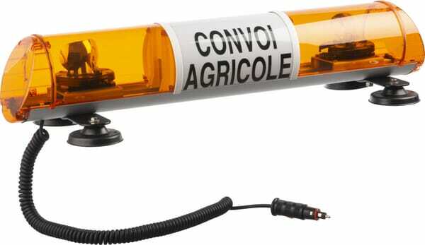 Pièces agricoles - Eclairage - Rampe lumineuse halogène "CONVOI AGRICOLE" 755mm magnétique
