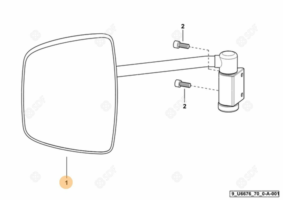 Pièces agricoles - Cabine et structure - rétroviseur sx/lh/li Deutz-Fahr origine