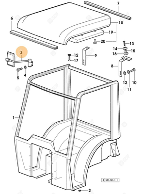 Pièces agricoles - Cabine et structure - rétroviseur sx/lh/li Deutz-Fahr origine