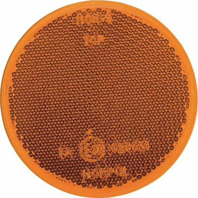 Pièces agricoles - Eclairage - Catadioptre rond orange Ø75mm tige filetée