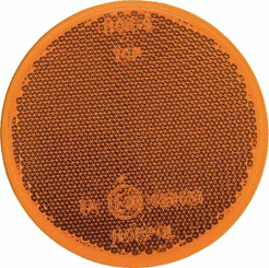 Pièces agricoles - Eclairage - Catadioptre rond orange Ø75mm tige filetée