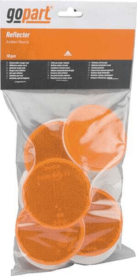 Pièces agricoles - Eclairage - Catadioptre rond orange Ø75mm tige filetée