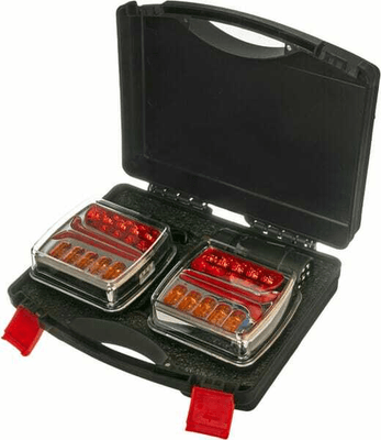 Pièces agricoles - Eclairage - Jeu de lumières sans fil LED, carré, 12V, Li-ion, magnétique, 110x103x7-pin, Kramp