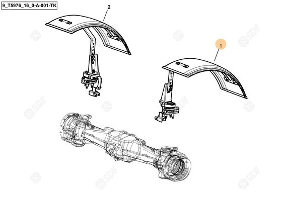 Pièces agricoles - Cabine et structure - parafango Deutz-Fahr origine