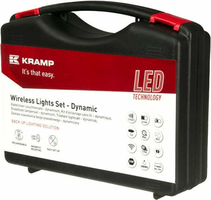 Pièces agricoles - Eclairage - Jeu de lumières sans fil LED, carré, 12V, Li-ion, magnétique, 110x103x7-pin, Kramp