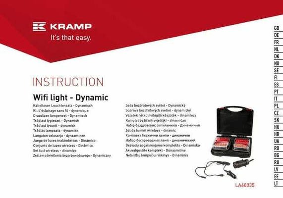 Pièces agricoles - Eclairage - Jeu de lumières sans fil LED, carré, 12V, Li-ion, magnétique, 110x103x7-pin, Kramp