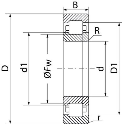 Pièces agricoles - Roulements - Roulement à rouleaux cylindriques 55x100x21mm SKF