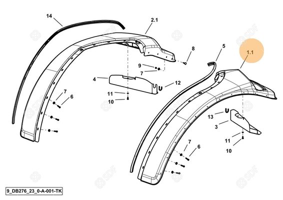 Pièces agricoles - Cabine et structure - LH FENDER Deutz-Fahr origine