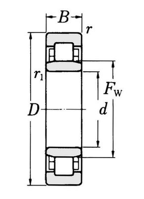 Pièces agricoles - Roulements - Roulement à rouleaux cylindriques 100x215x73mm SKF