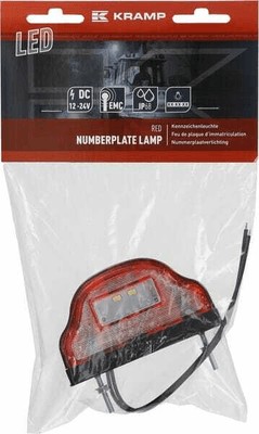Pièces agricoles - Eclairage - Éclairage de plaque d'immatriculation rouge LED, 12-24V, 101x58.5x59.6mm, Kramp