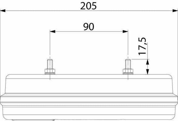 Pièces agricoles - Eclairage - Feu arrière LED rectangle gauche câblé