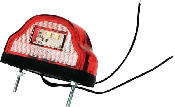 Pièces agricoles - Eclairage - Éclairage de plaque d'immatriculation rouge LED, 12-24V, 101x58.5x59.6mm, Kramp
