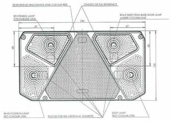 Pièces agricoles - Eclairage - Feu arrière rectangle droit