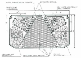 Pièces agricoles - Eclairage - Feu arrière rectangle droit